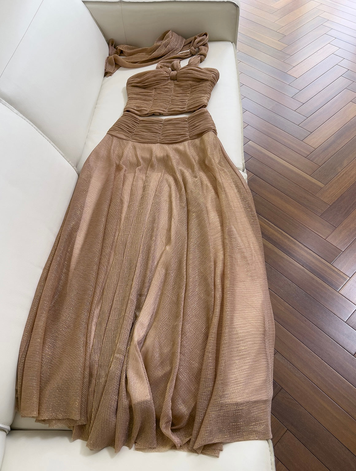 Shiny skirt set