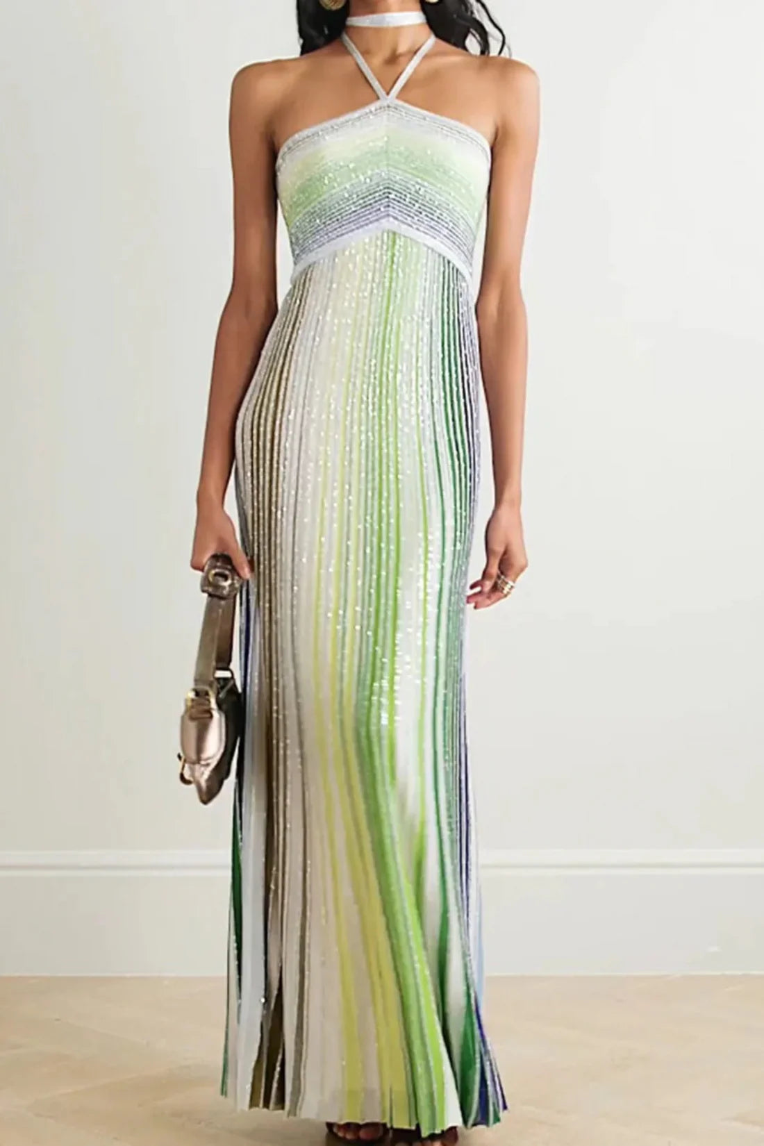 Strapless shiny dress