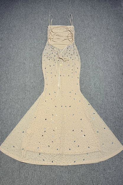 Crystal backless dress