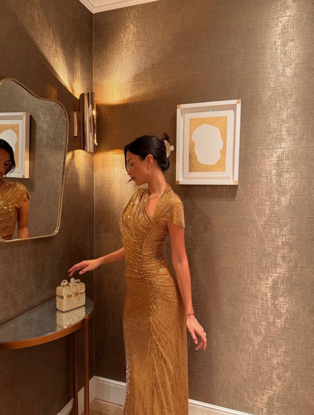 Gold shiny dress