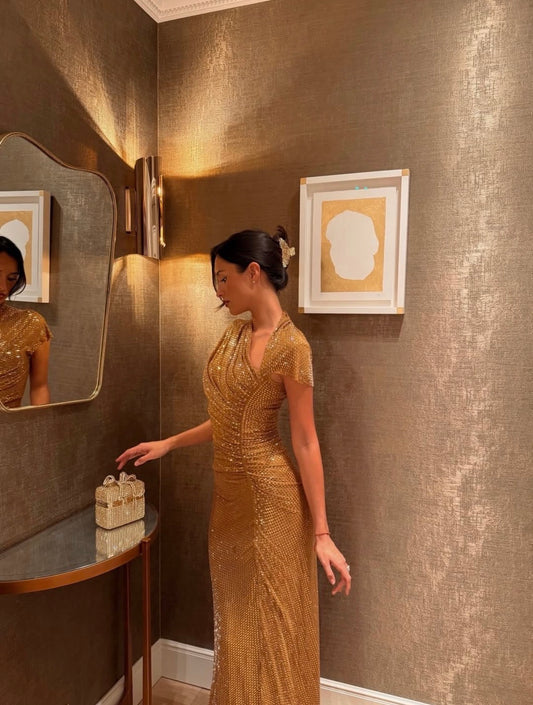 Gold shiny dress