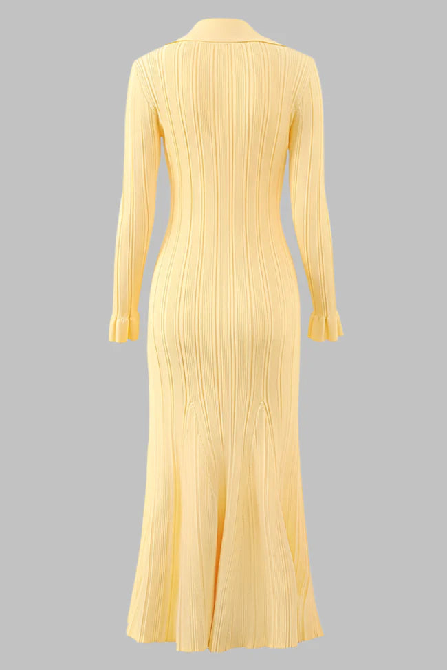 Long sleeve ribbed knit dress