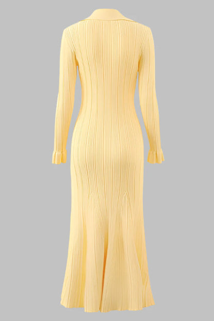Long sleeve ribbed knit dress