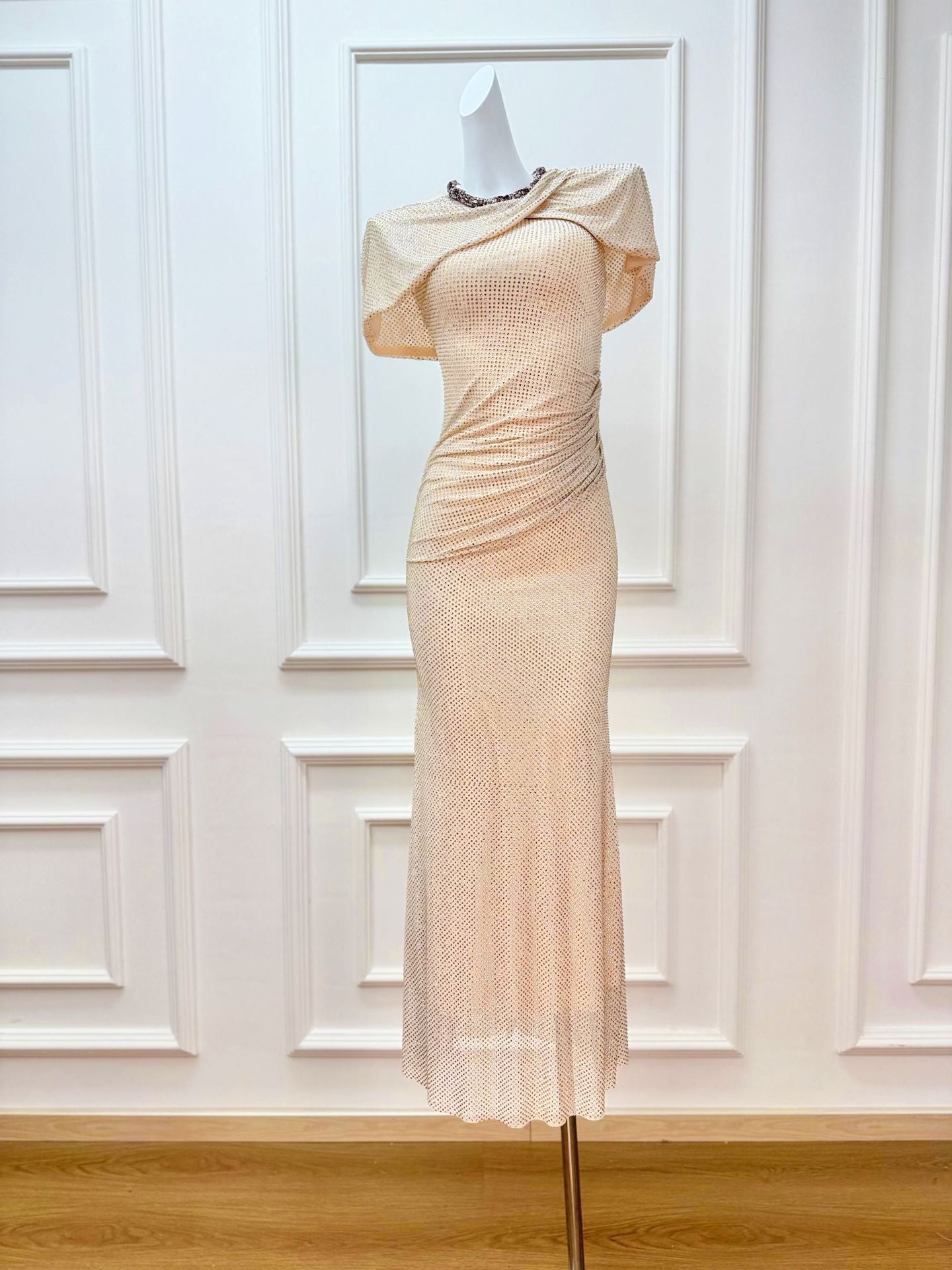 Long shiny evening dress