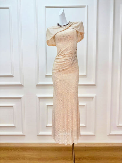 Long shiny evening dress