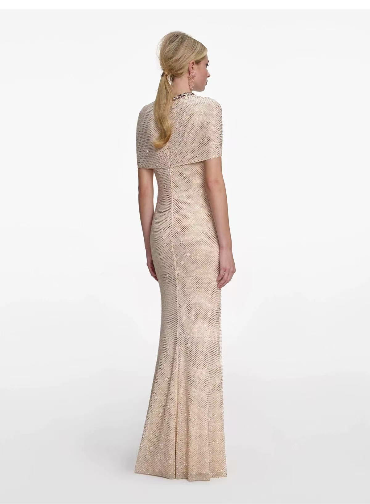 Long shiny evening dress