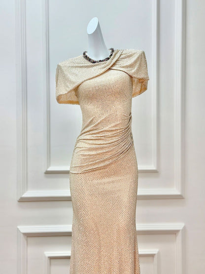 Long shiny evening dress