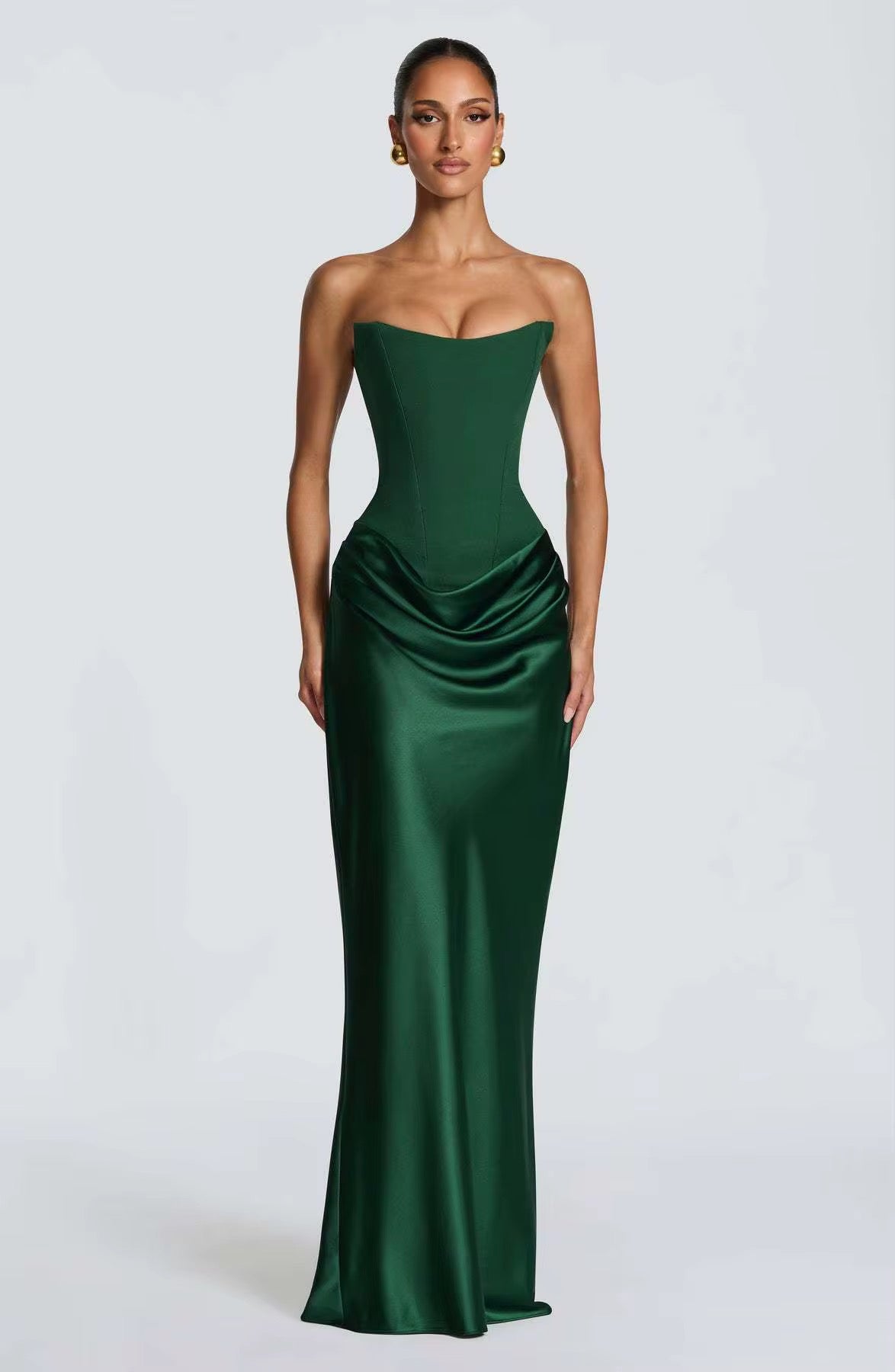 Silhouette tie-back satin dress