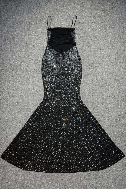 Crystal backless dress
