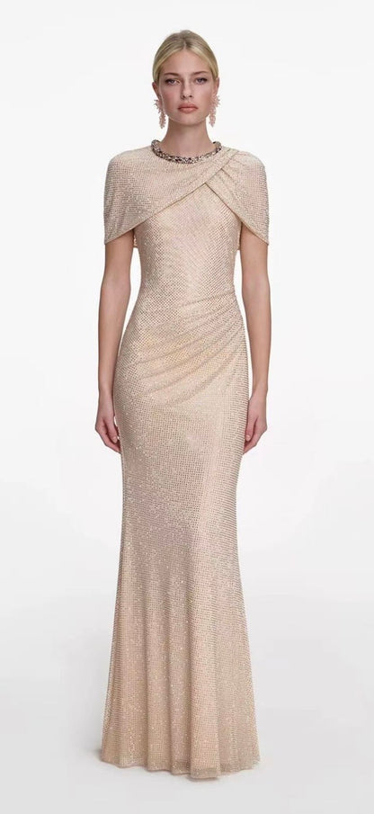 Long shiny evening dress