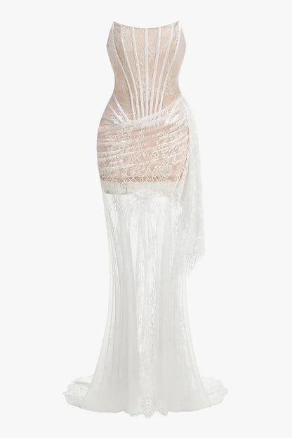 Mesh bridal dress