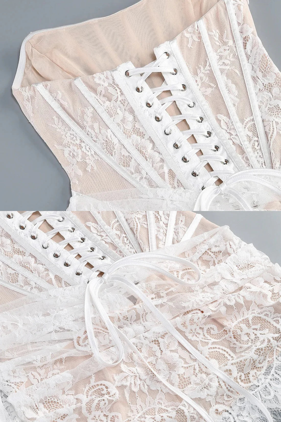 Mesh bridal dress