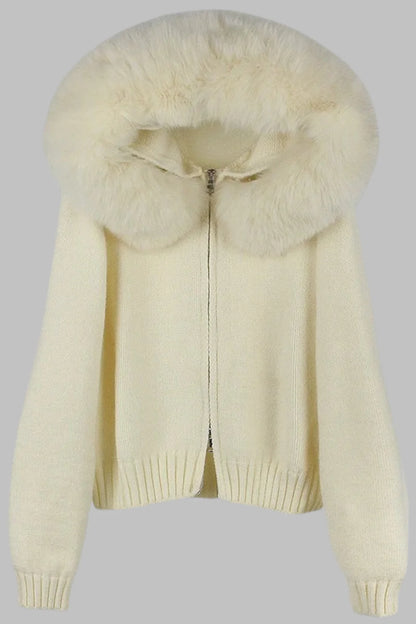 Fur wool jacket
