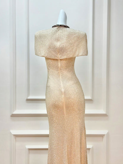 Long shiny evening dress