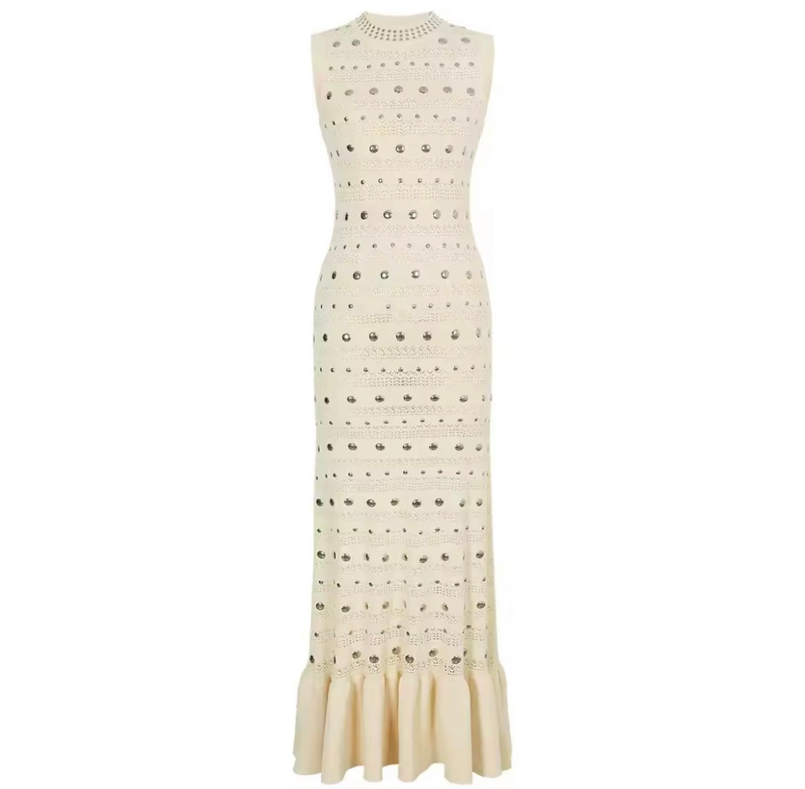 Designed buttons knitted dress