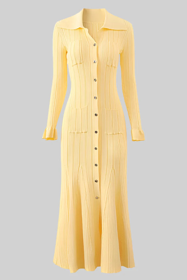 Long sleeve ribbed knit dress