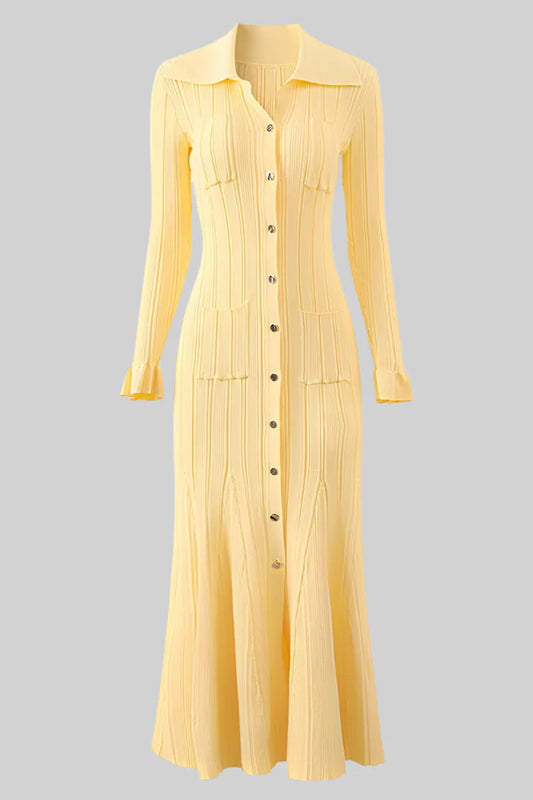 Long sleeve ribbed knit dress