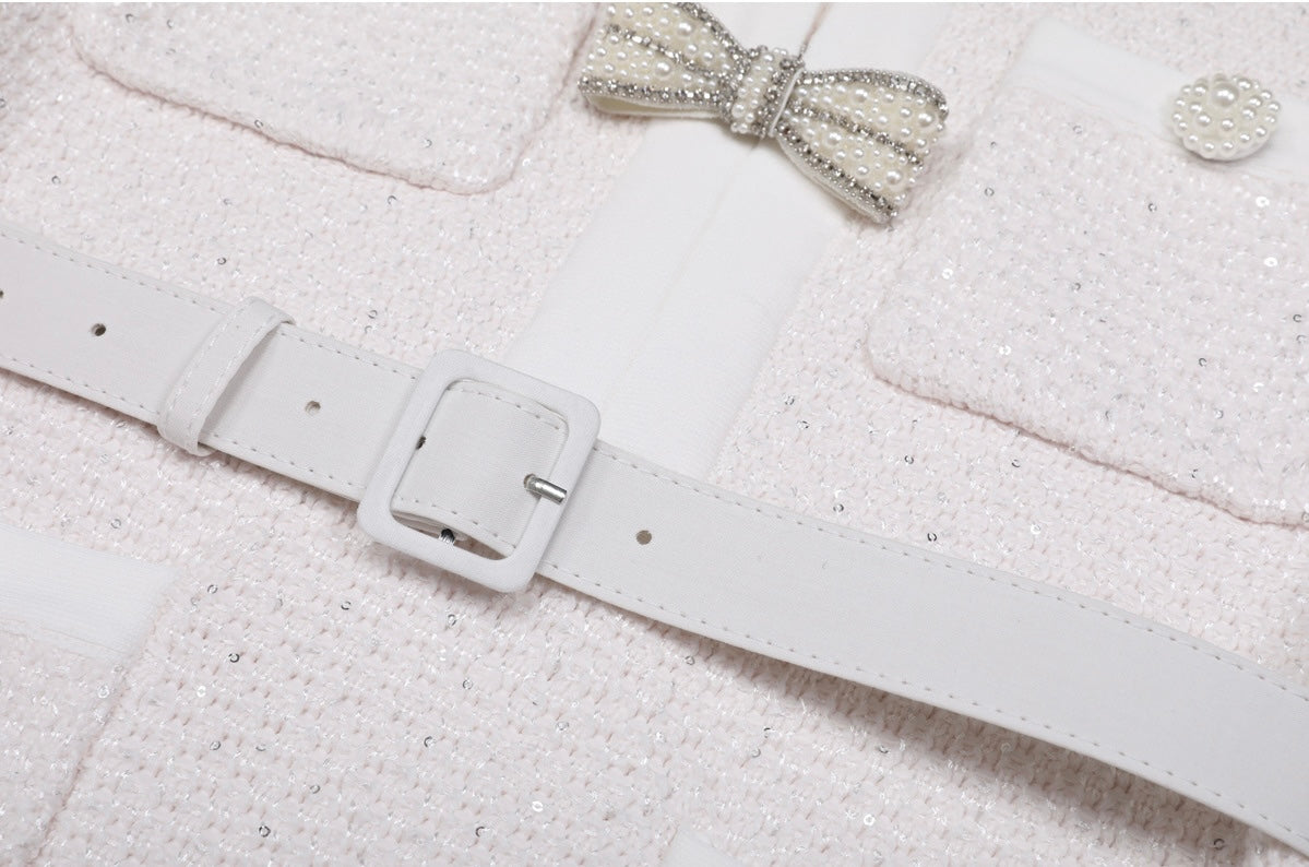 Coquette belted tweed set