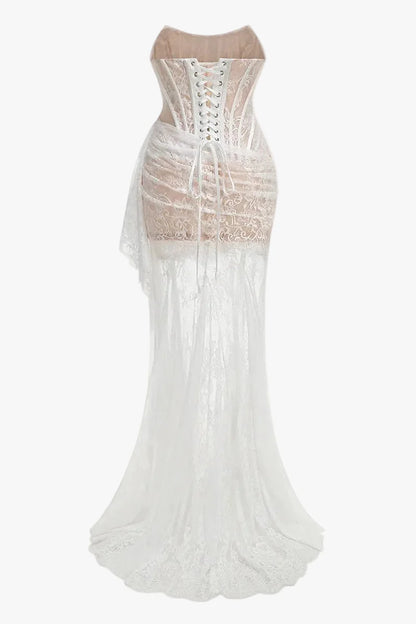 Mesh bridal dress