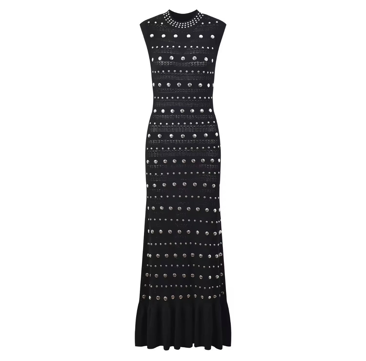 Designed buttons knitted dress