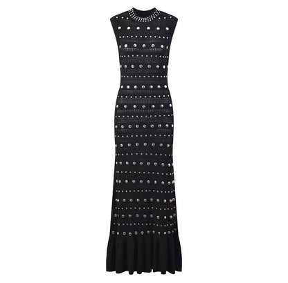 Designed buttons knitted dress