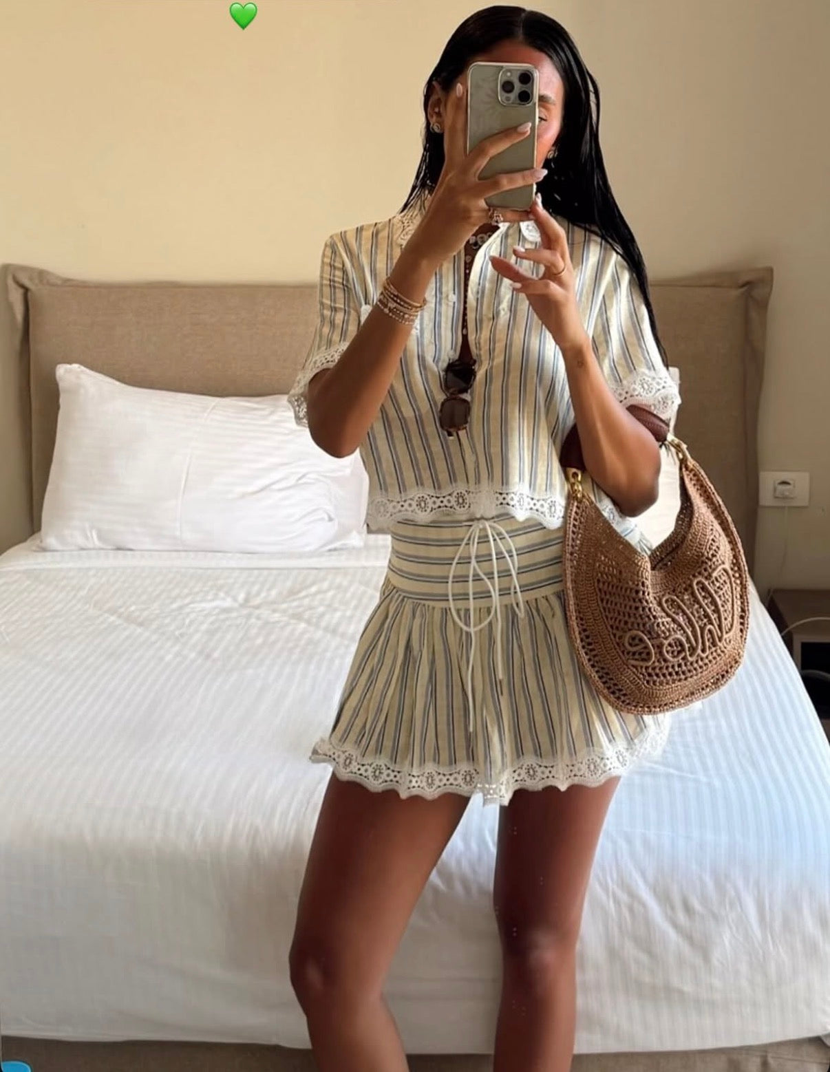 Stripped sandro short set