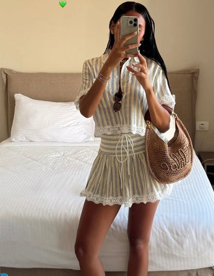 Stripped sandro short set