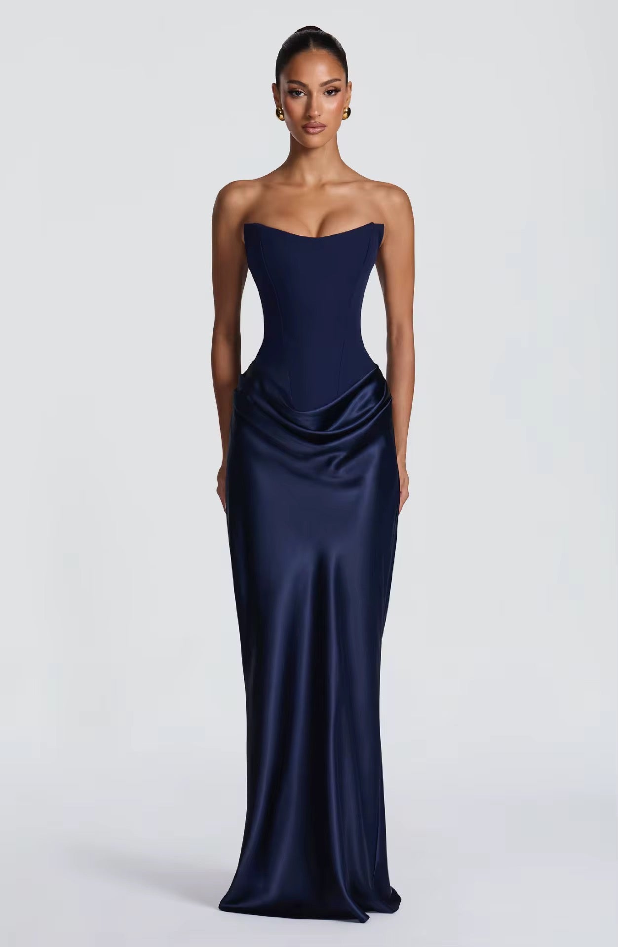 Silhouette tie-back satin dress