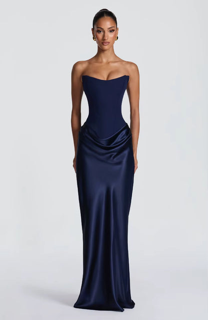 Silhouette tie-back satin dress