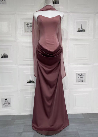 Silhouette tie-back satin dress