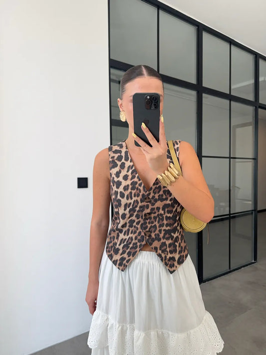 Leopard vest