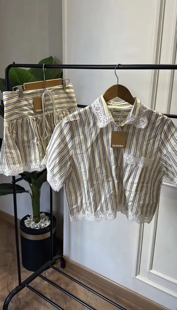 Stripped sandro short set