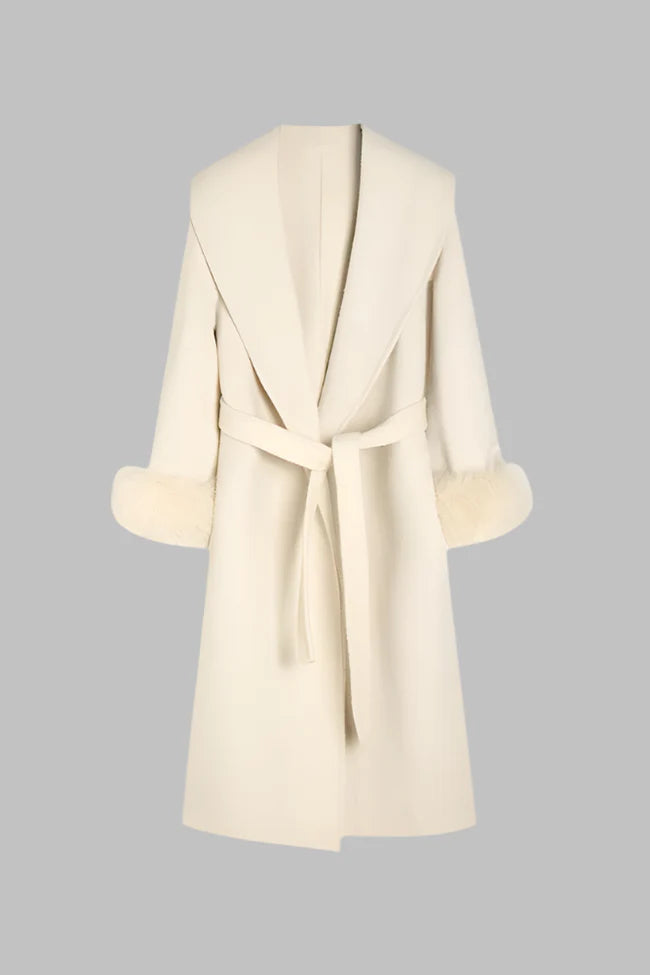 Long fur doubled coat