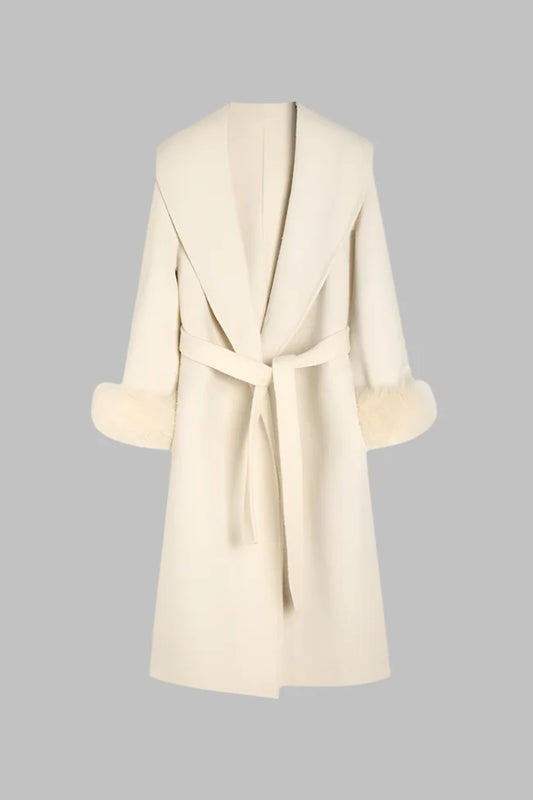 Long fur doubled coat