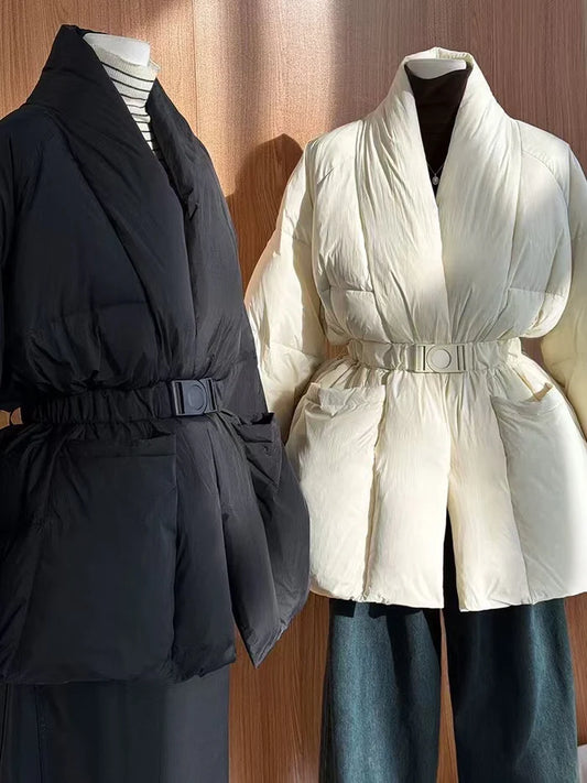 Midi long puffer jacket