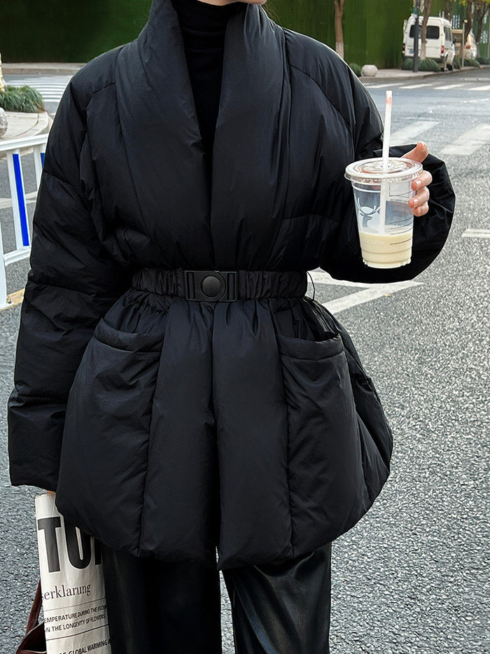 Midi long puffer jacket